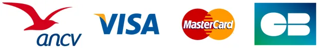 Moyens de paiement acceptés : ANCV, Visa, Mastercard, CB